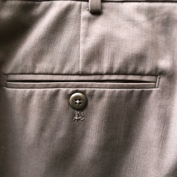 Stafford Performance Microfiber Classic Fit Flat Front Trousers - Picture 6 of 7